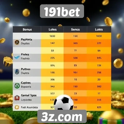 Comparativo de bônus disponíveis no 191bet